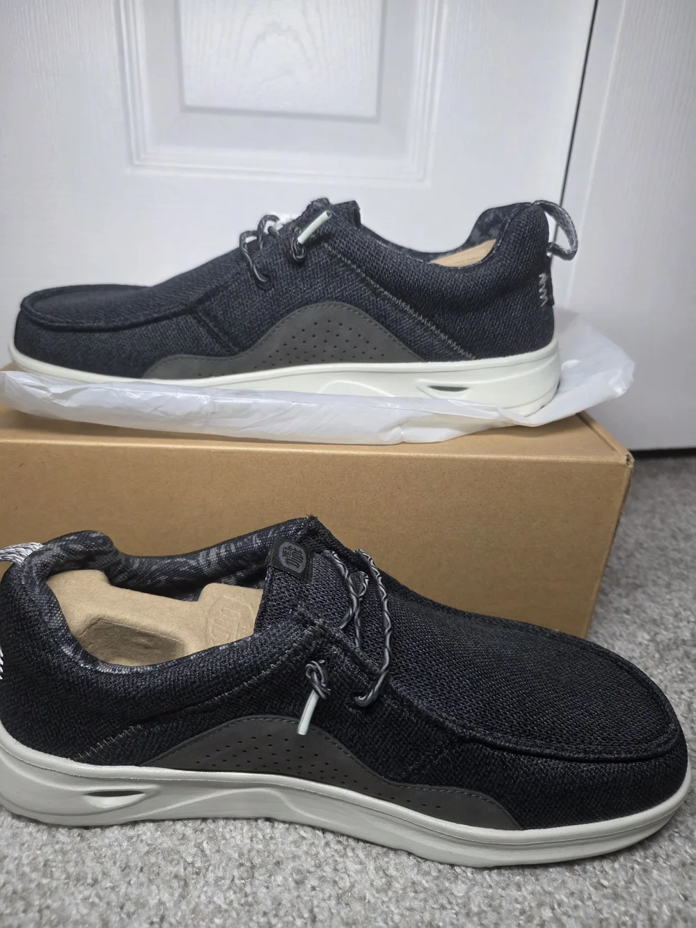 Hey Dude h20 Hey20 black/Monument Grey Mesh Size 9 Men's